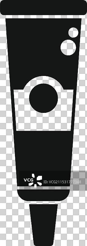 黑色图标风格的药膏管图标表示图片素材