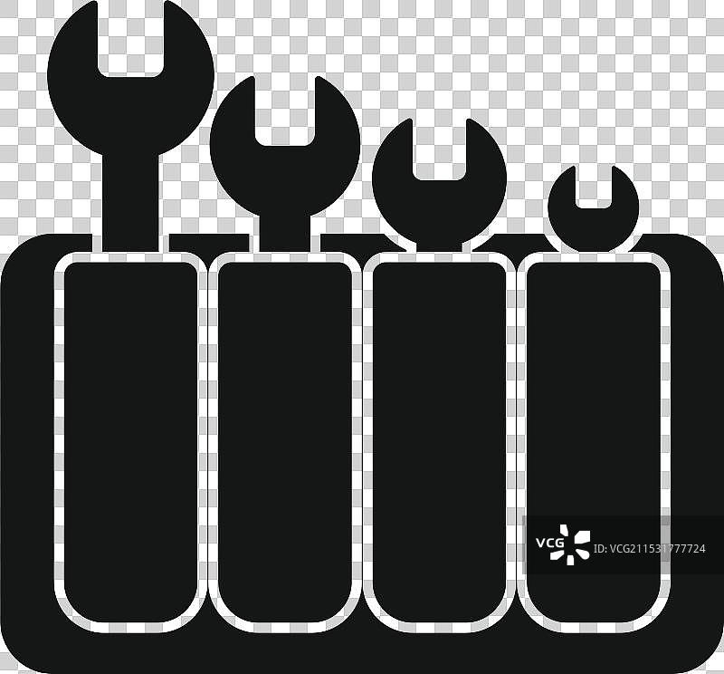 工具存储箱图标，展示整齐的工具图片素材