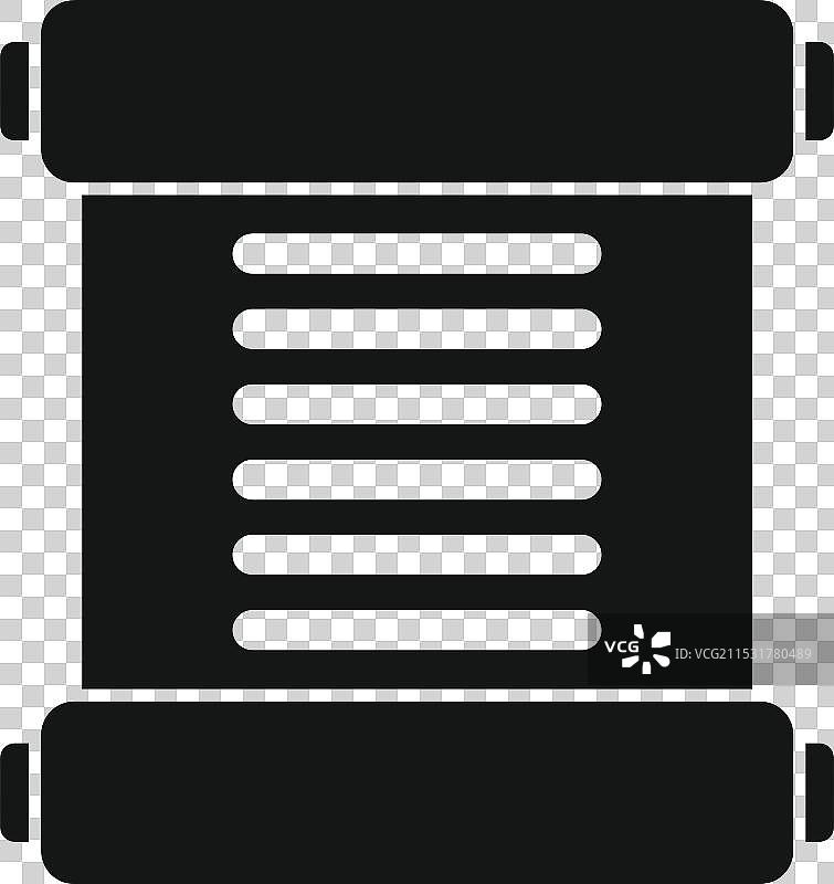 黑色象形卷轴图标，代表历史图片素材