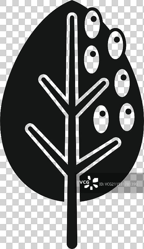 黑白色的橄榄枝图片素材