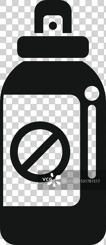 带有停止标志的昆虫驱虫喷雾瓶图片素材