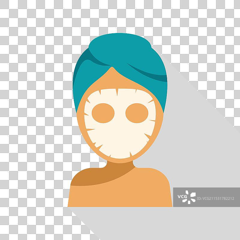 戴着化妆面膜和毛巾的女性图片素材