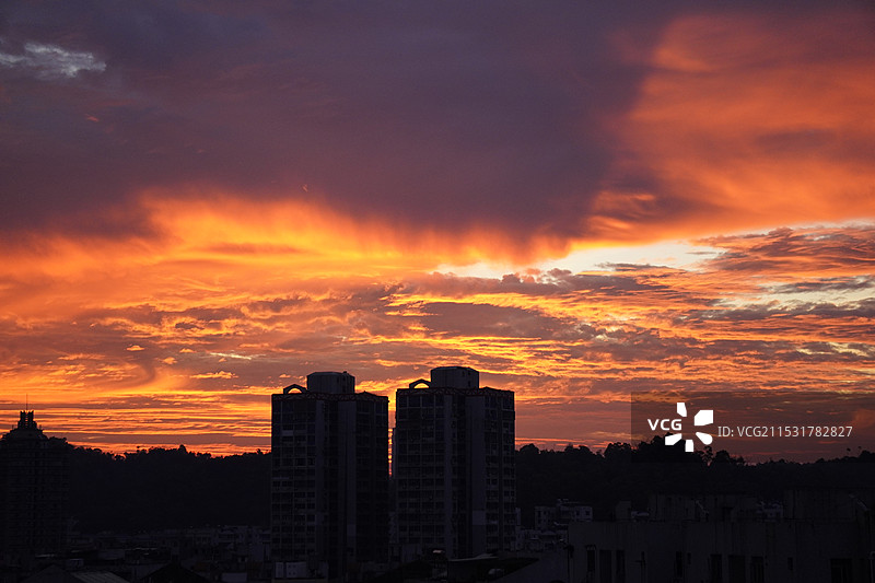 珠海香洲的朝霞图片素材