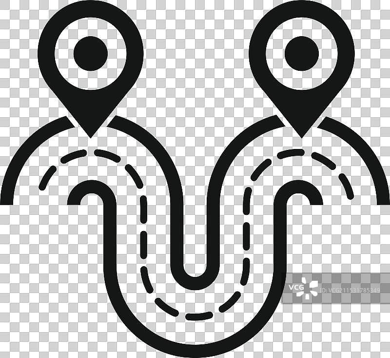 简单的起点和终点路线图标图片素材