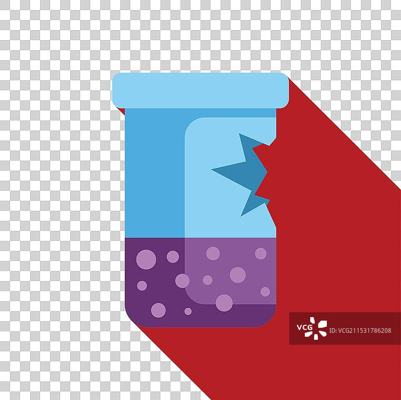 破损的化学试管，内含危险物质图片素材