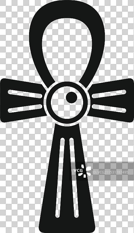 黑色安卡十字图标，象征着永恒的生命图片素材