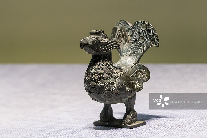 铜孔雀饰 战国  河北博物院图片素材