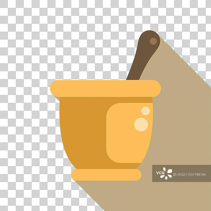 空的研钵和杵放在桌面上图片素材