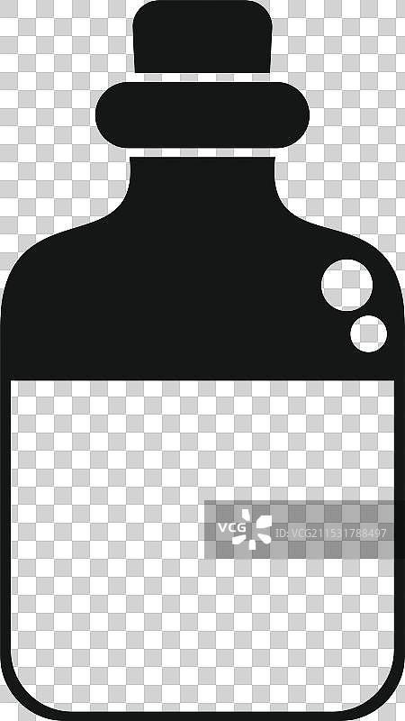 简单粗体图形图标，展示一个带塞子的瓶子图片素材