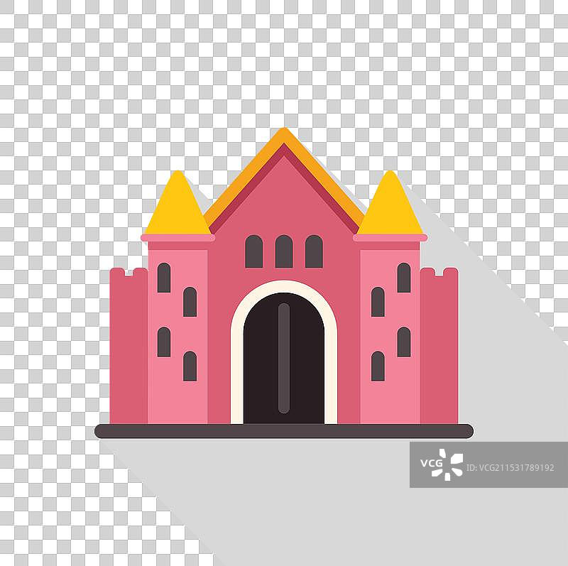 粉色充气蹦床代表着图片素材