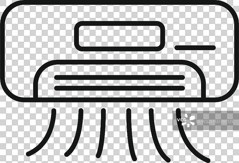 壁挂式空调吹出凉爽空气的图标图片素材