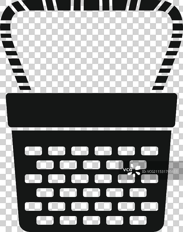 黑色空购物篮，带手柄图片素材