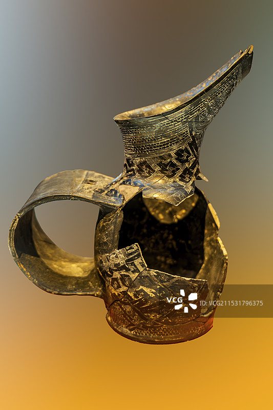 宽把陶杯，新石器时代，良渚文化，昆山市文物管理所藏品图片素材