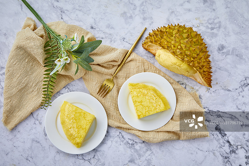 榴莲千层蛋糕图片素材