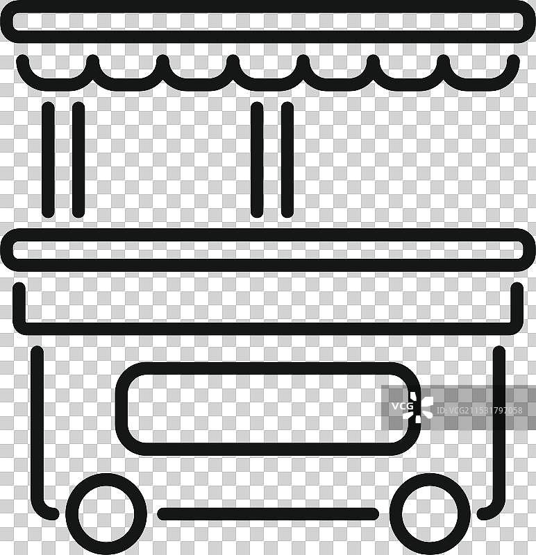 带遮阳篷的街头食品车用于售卖食物图片素材