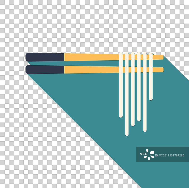 筷子夹着面条，背景为青绿色图片素材