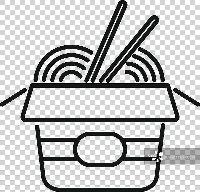 外卖的炒面和筷子图片素材