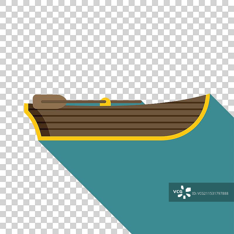 木船与桨漂浮在水面上图片素材