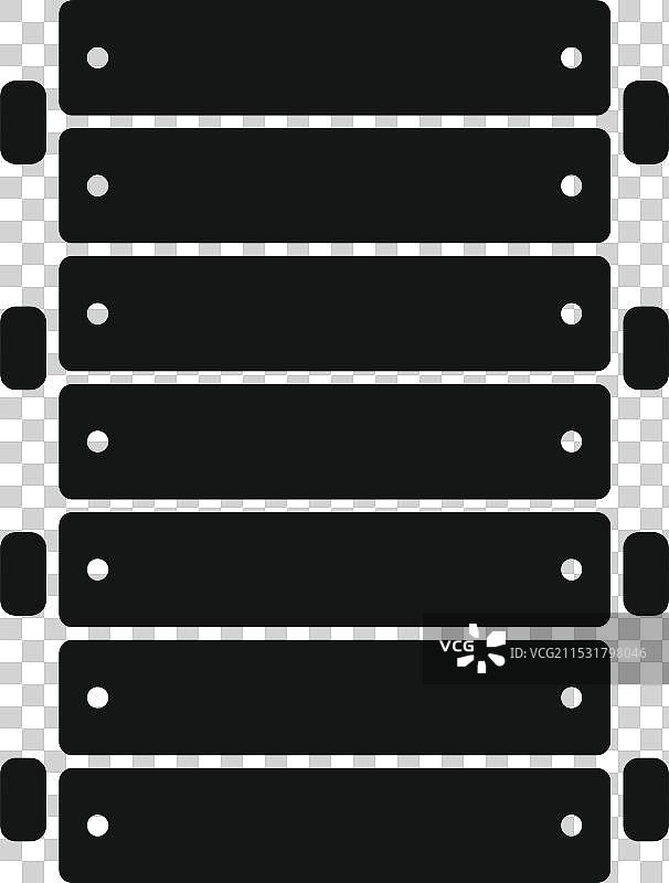 侧卧的黑色木琴与槌子图标图片素材