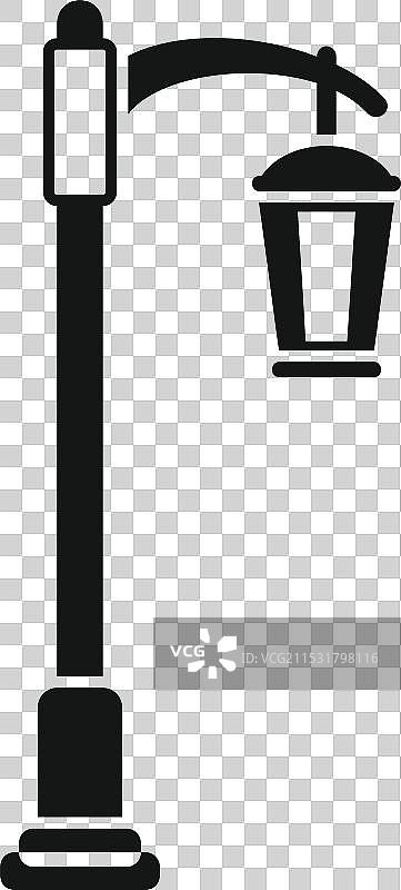 夜晚简单的路灯照亮前方道路图片素材