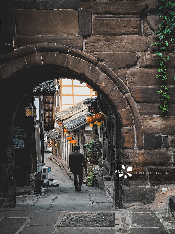 漫步青石板，探寻安居古城的往昔图片素材