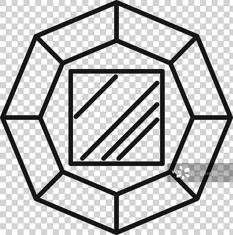 八角窗框，玻璃反射图片素材