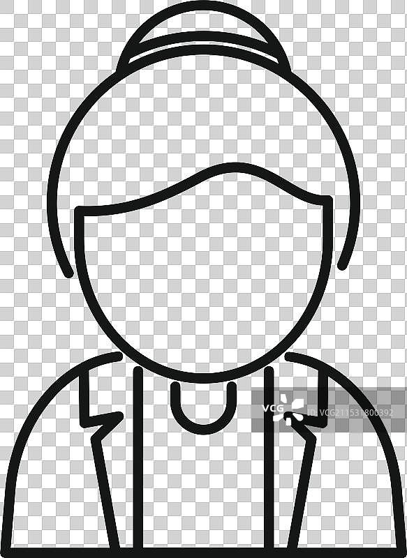 穿着西装外套的女商人轮廓图标图片素材