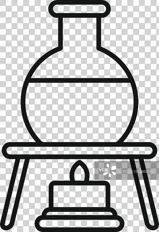 圆底烧瓶在本生灯上加热图片素材