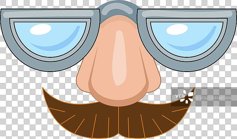 搞笑的假装扮，配有眼镜、鼻子和胡子图片素材