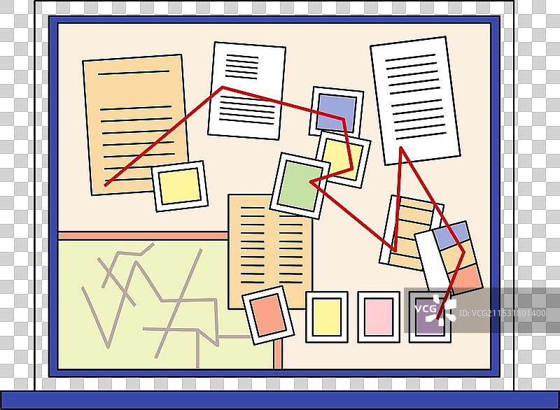 detective board showing crime evidence and图片素材