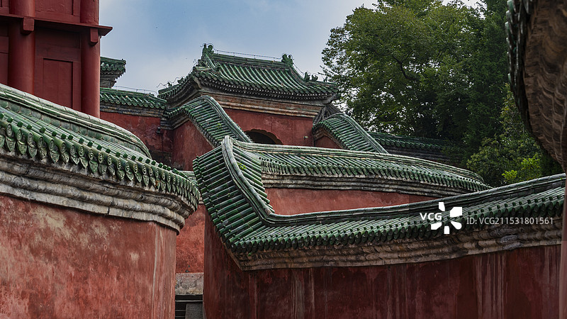 问道武当山-复真观（太子坡）九曲黄河墙图片素材