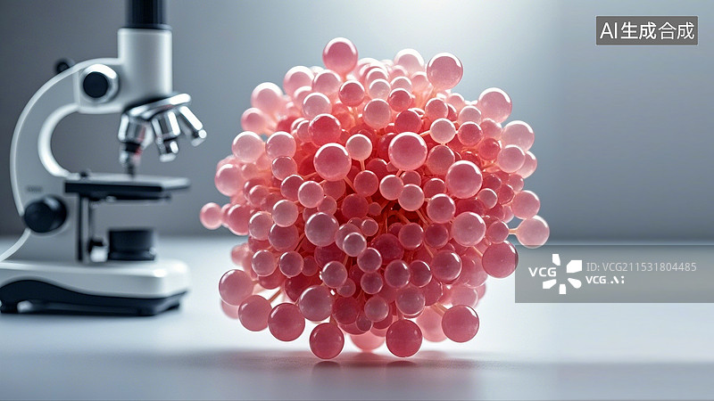 【AI数字艺术】生物医学工程细胞微生物显微扫描图片素材