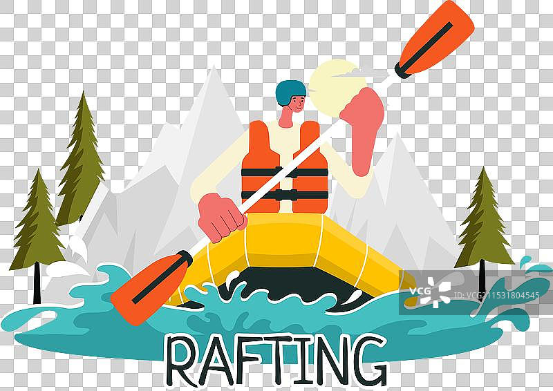 漂流活动中人们参与水上运动图片素材