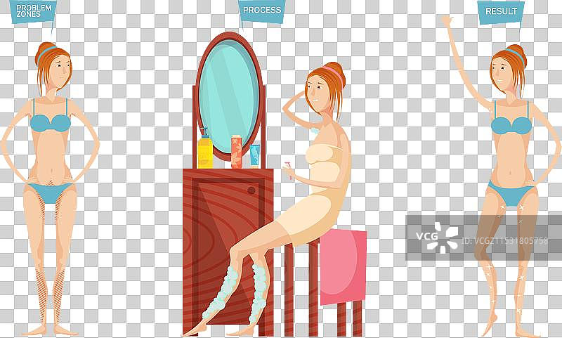 脱毛前后对比图片素材