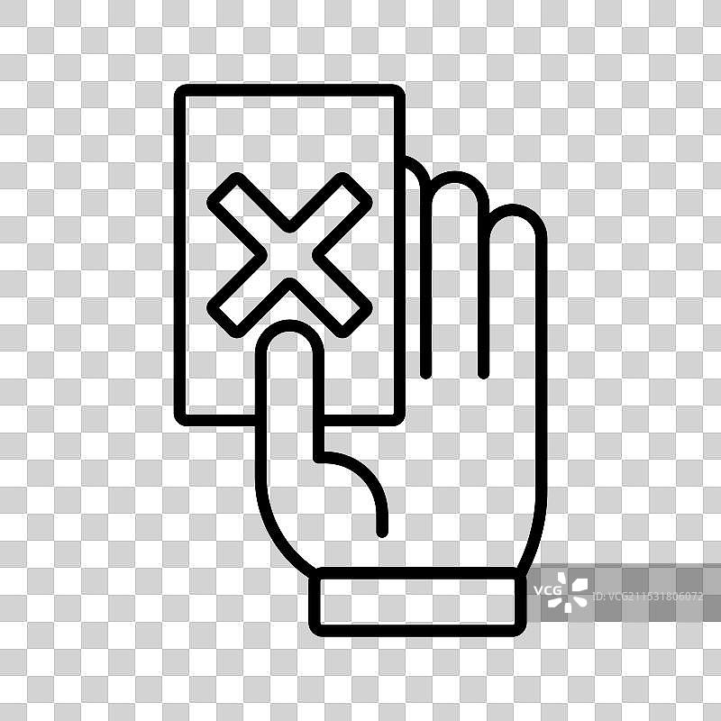 罚牌线条图标，可编辑的线条，独立使用图片素材