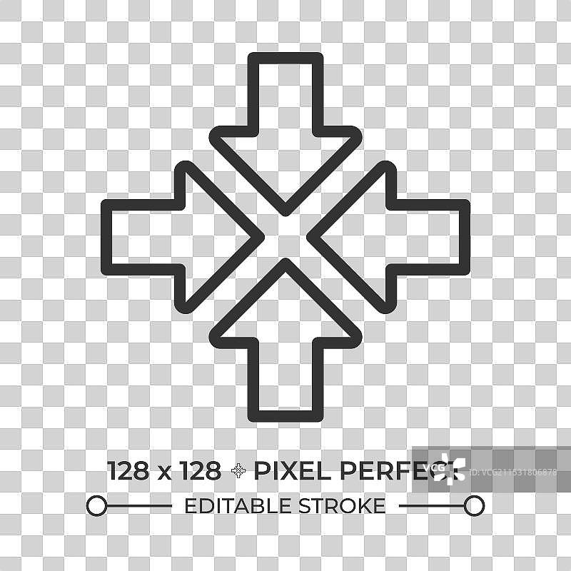 内向箭头线性图标图片素材