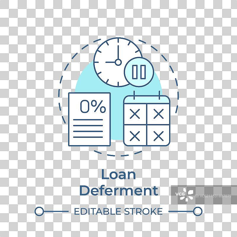 贷款延期的柔和蓝色概念图标图片素材
