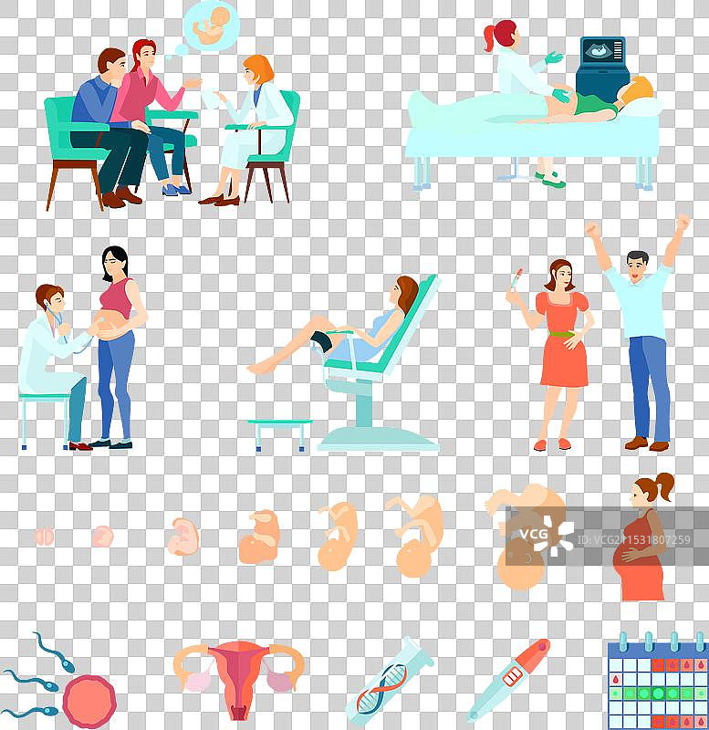 助产学、产科、妊娠图标集图片素材