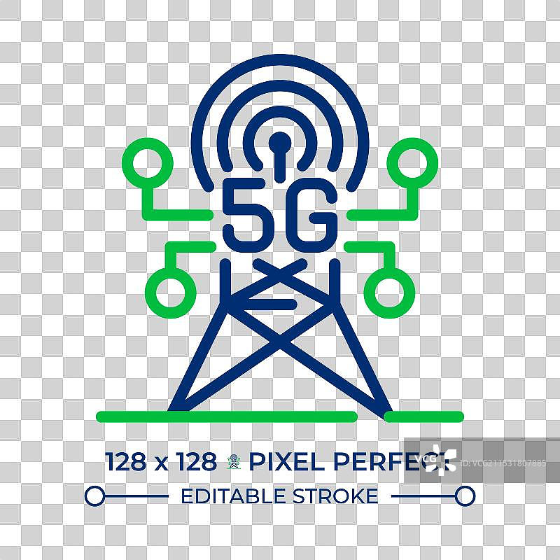5G连接性双色线条图标图片素材