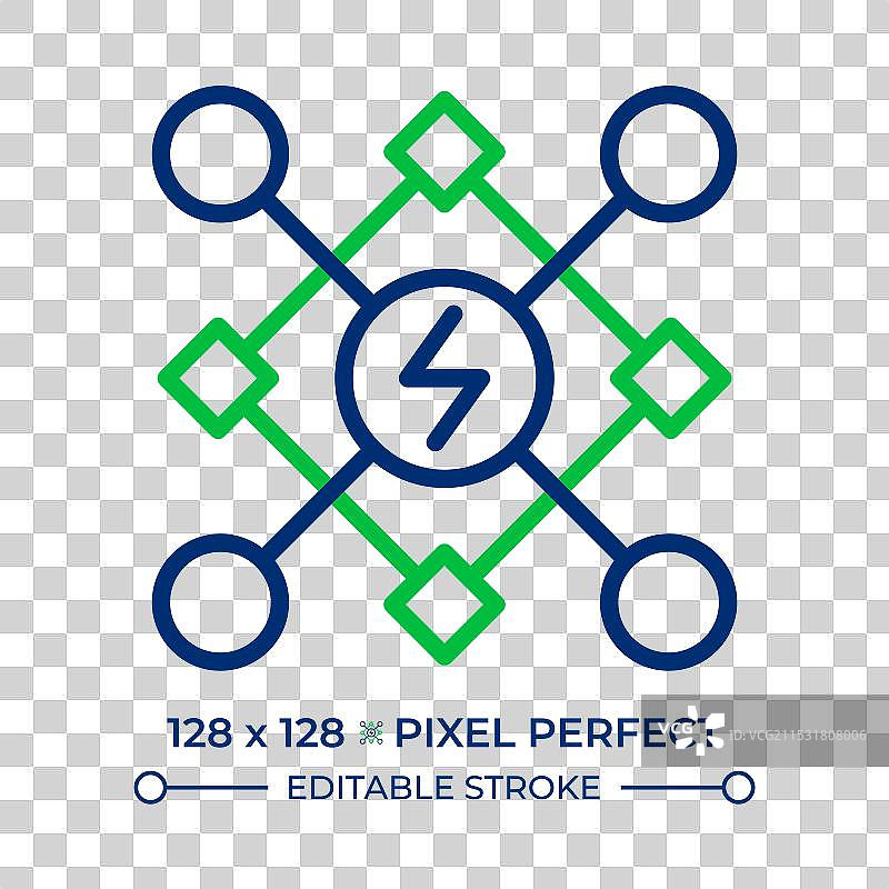 智能电网双色线条图标图片素材