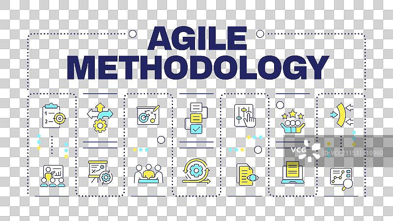 敏捷方法论概念孤立在白色背景上图片素材