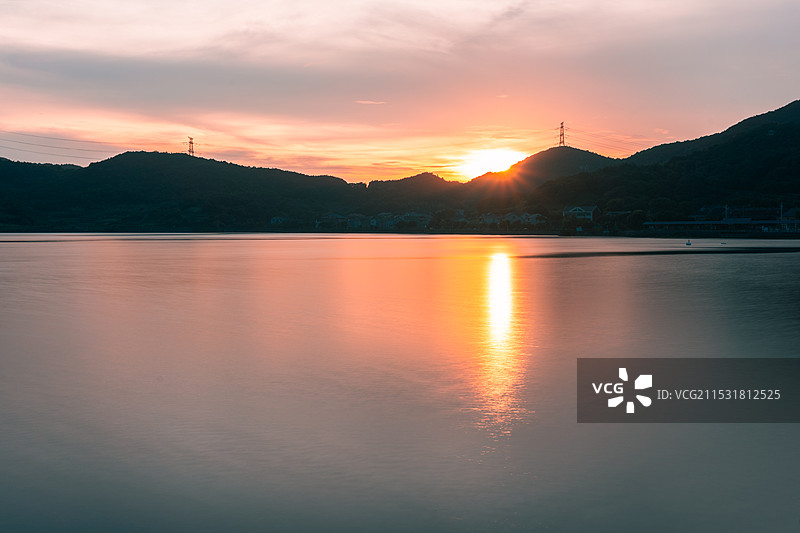 舟山六横岛晚霞图片素材