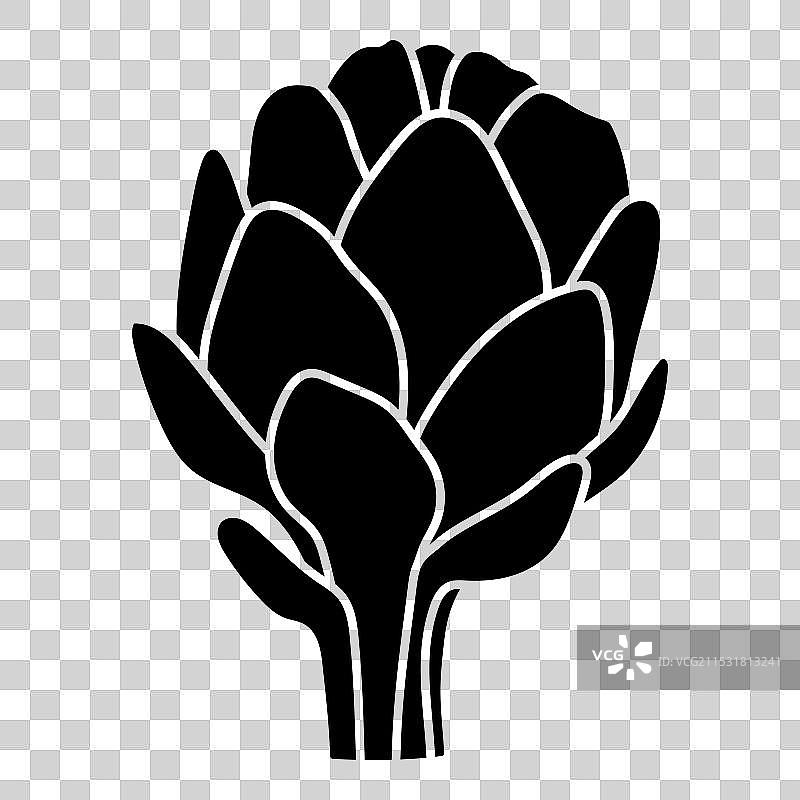 朝鲜蓟剪影模板图片素材