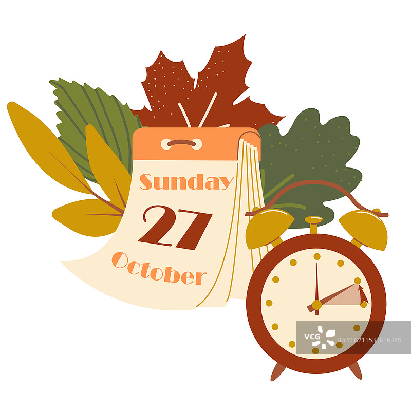 2024年欧洲秋季时间调整，时钟向后拨一小时图片素材