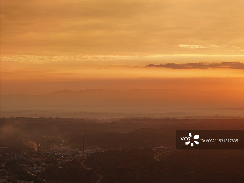 甘肃白银靖远县日出风光图片素材