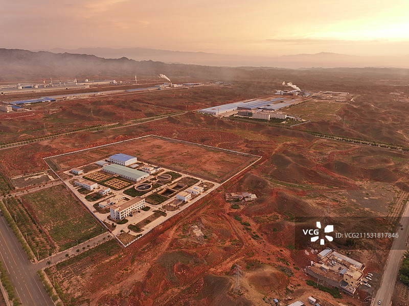 甘肃白银靖远县日出风光图片素材