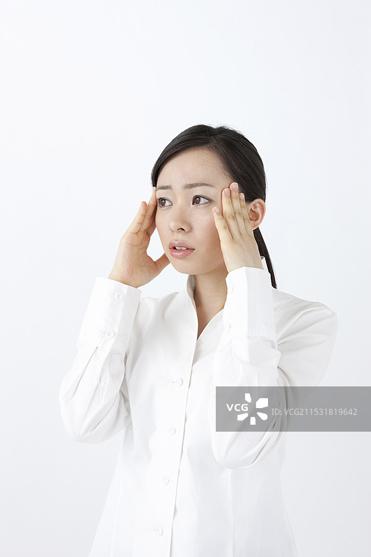 头痛的女性图片素材