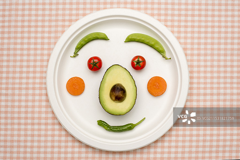 用蔬菜制作的面孔图片素材