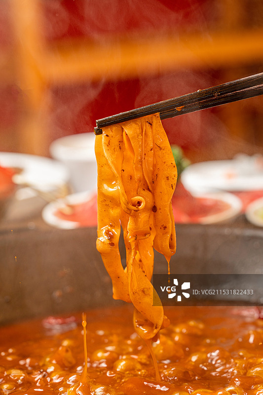 鲜鸭肠火锅四川火锅牛油锅涮菜图片素材