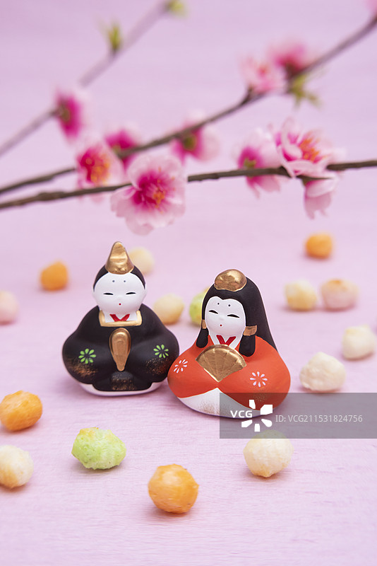 雏人形与桃花，雏あられ图片素材